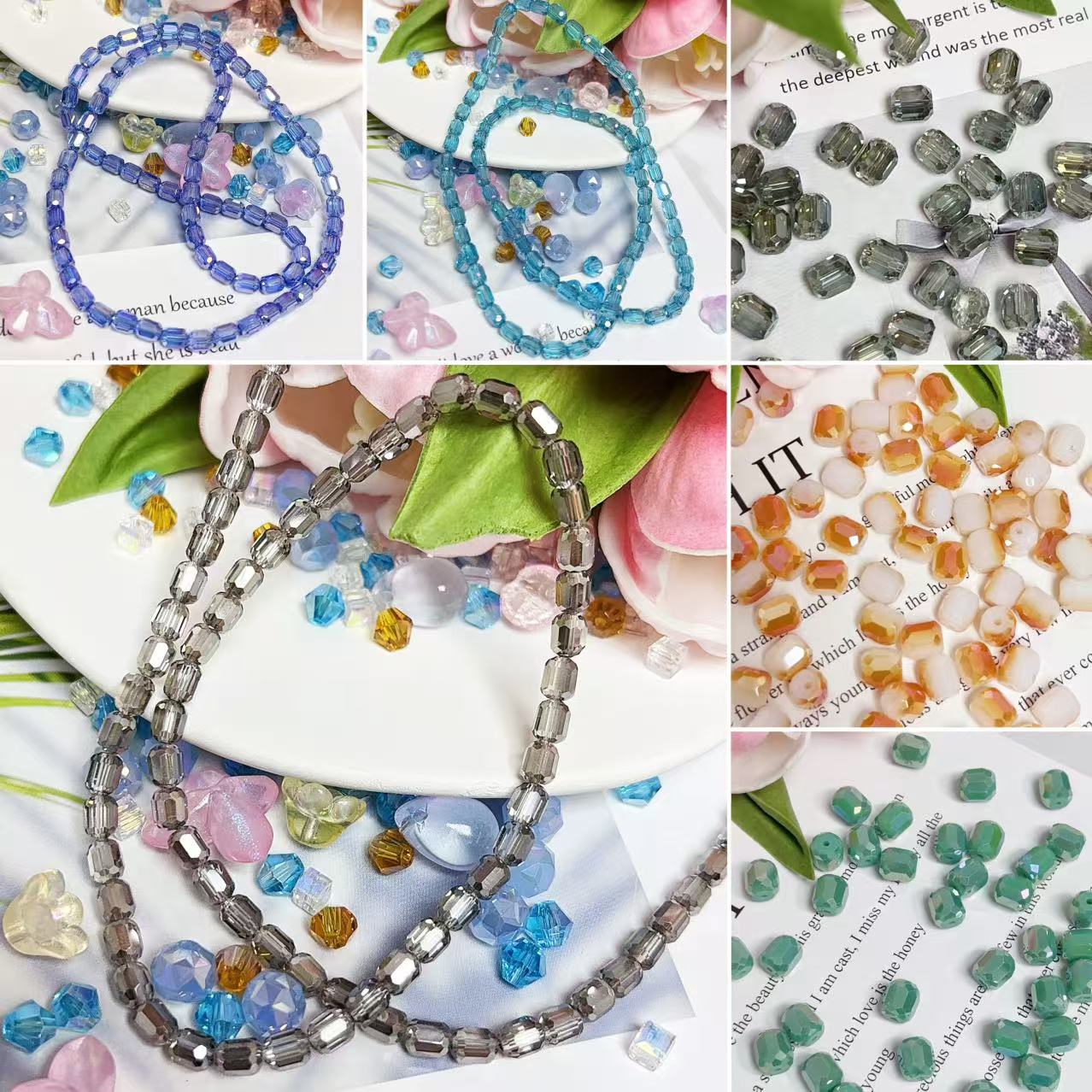 0.22 たる形ビーズ| カラーメッキ、明るい (4MM&6MM)