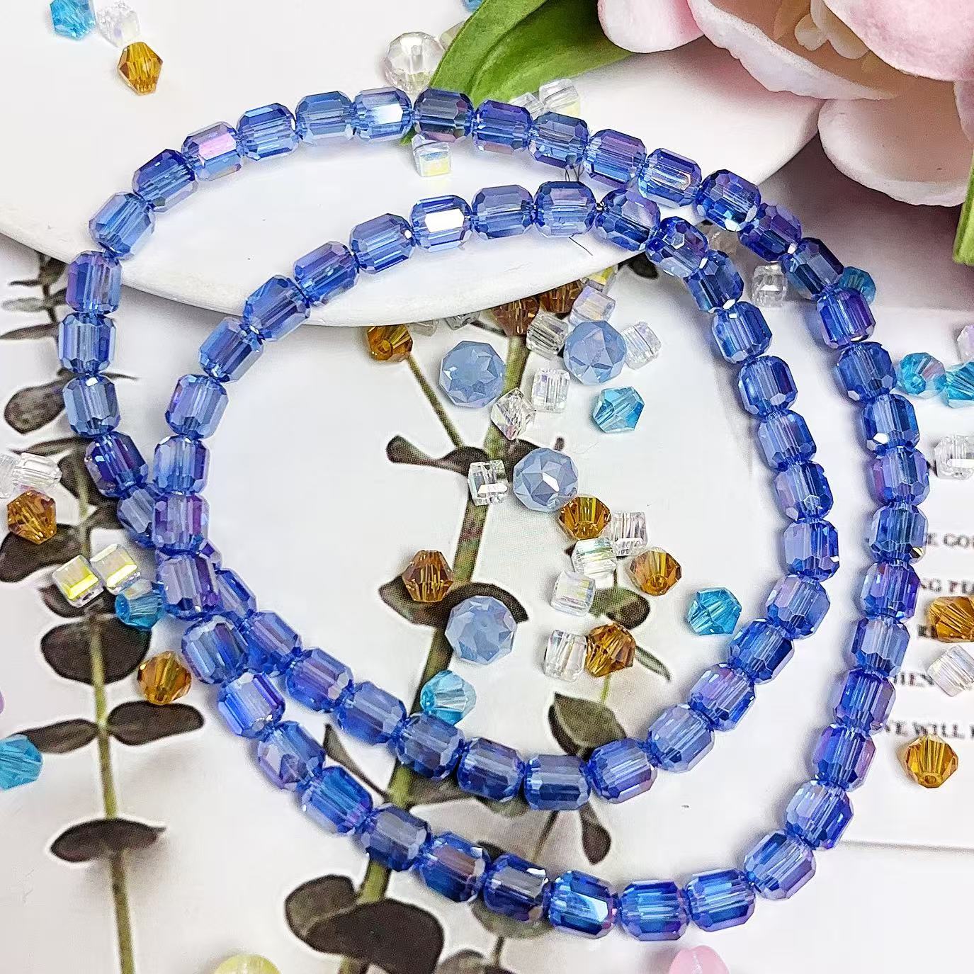 0.22 たる形ビーズ| カラーメッキ、明るい (4MM&6MM)