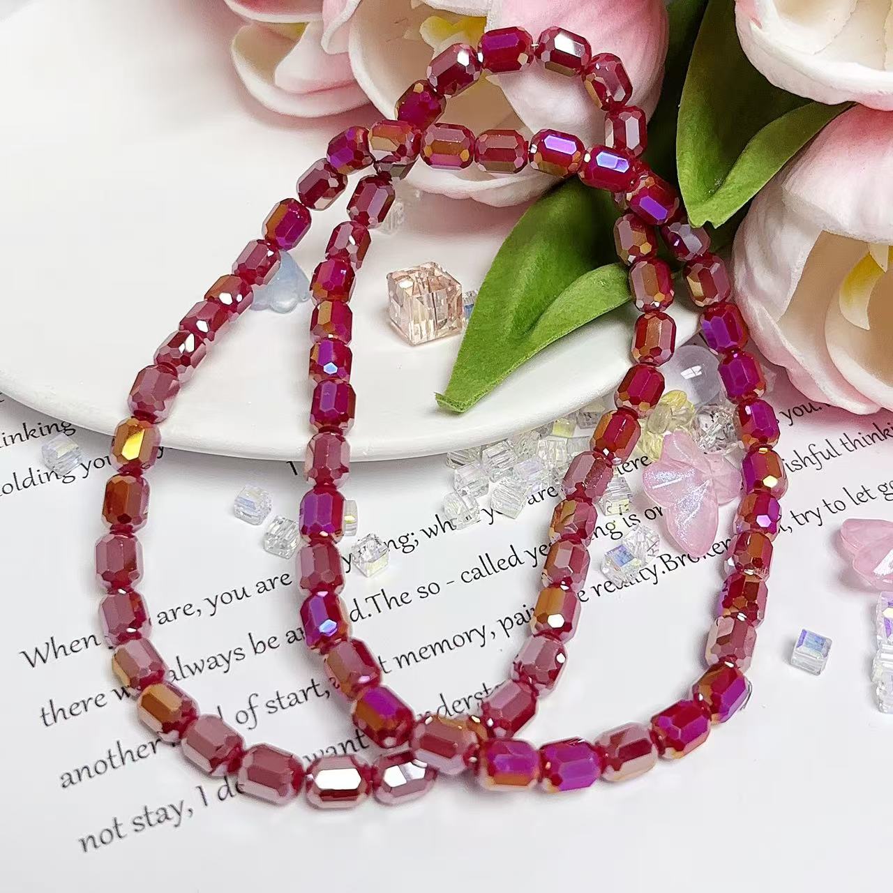 0.22 たる形ビーズ| カラーメッキ、明るい (4MM&6MM)