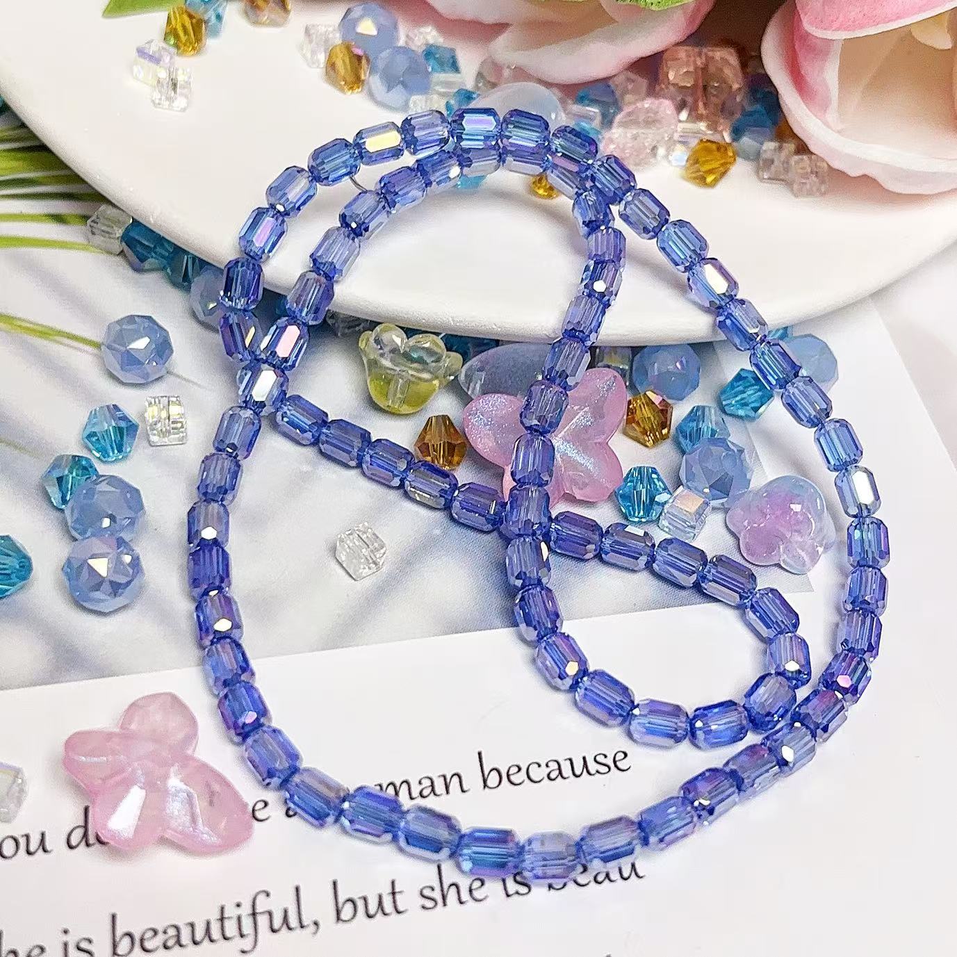 0.22 たる形ビーズ| カラーメッキ、明るい (4MM&6MM)