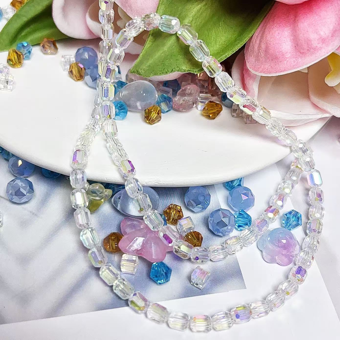 0.22 たる形ビーズ| カラーメッキ、明るい (4MM&6MM)