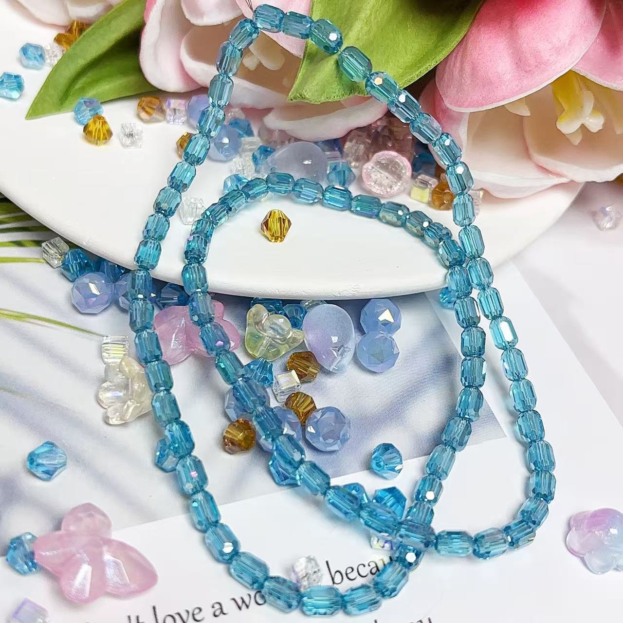 0.22 たる形ビーズ| カラーメッキ、明るい (4MM&6MM)