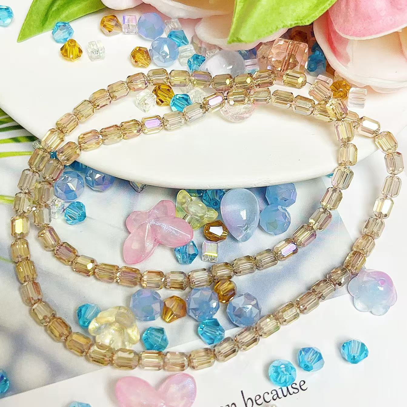 0.22 たる形ビーズ| カラーメッキ、明るい (4MM&6MM)