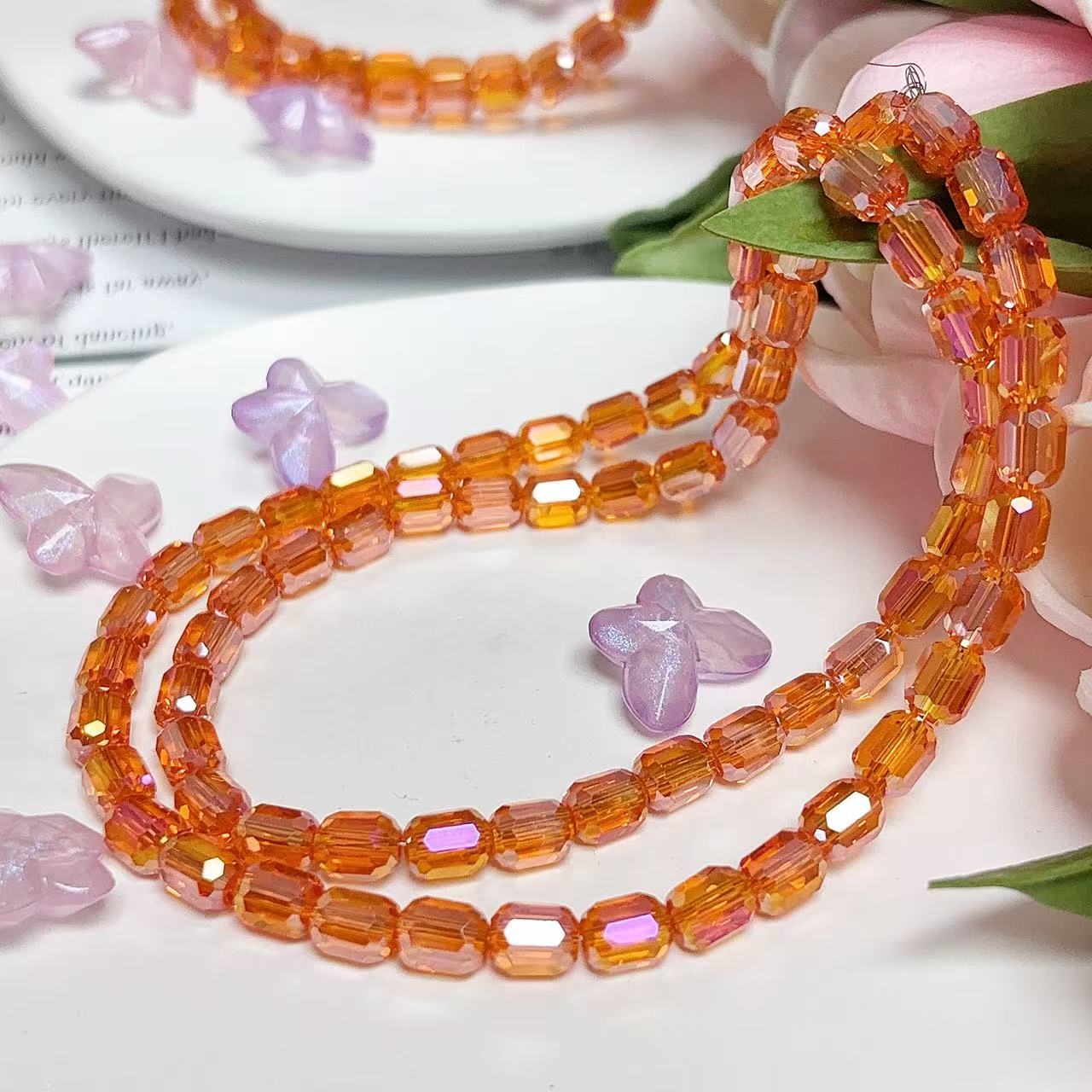 0.22 たる形ビーズ| カラーメッキ、明るい (4MM&6MM)