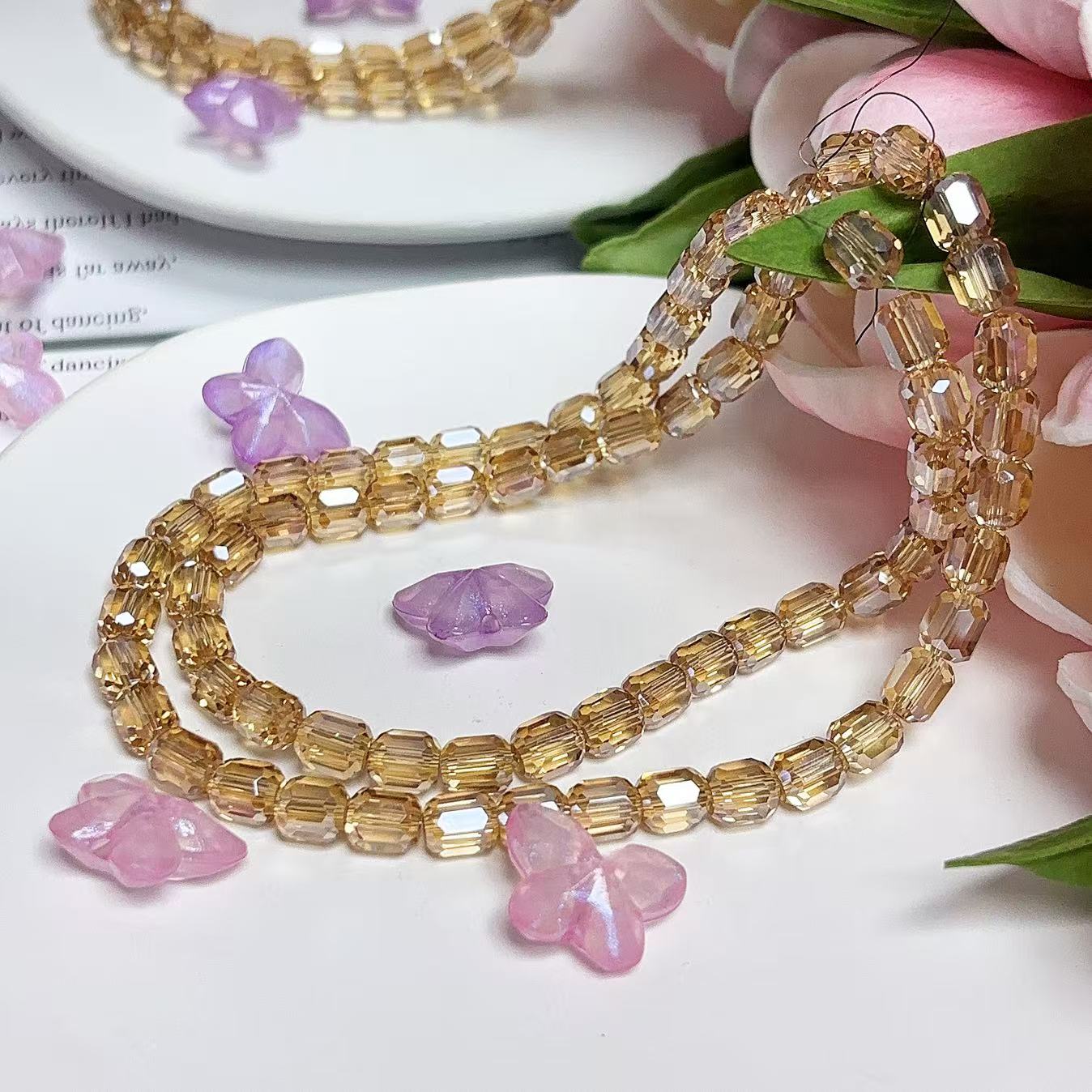 0.22 たる形ビーズ| カラーメッキ、明るい (4MM&6MM)