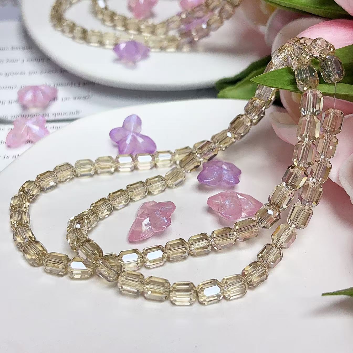 0.22 たる形ビーズ| カラーメッキ、明るい (4MM&6MM)