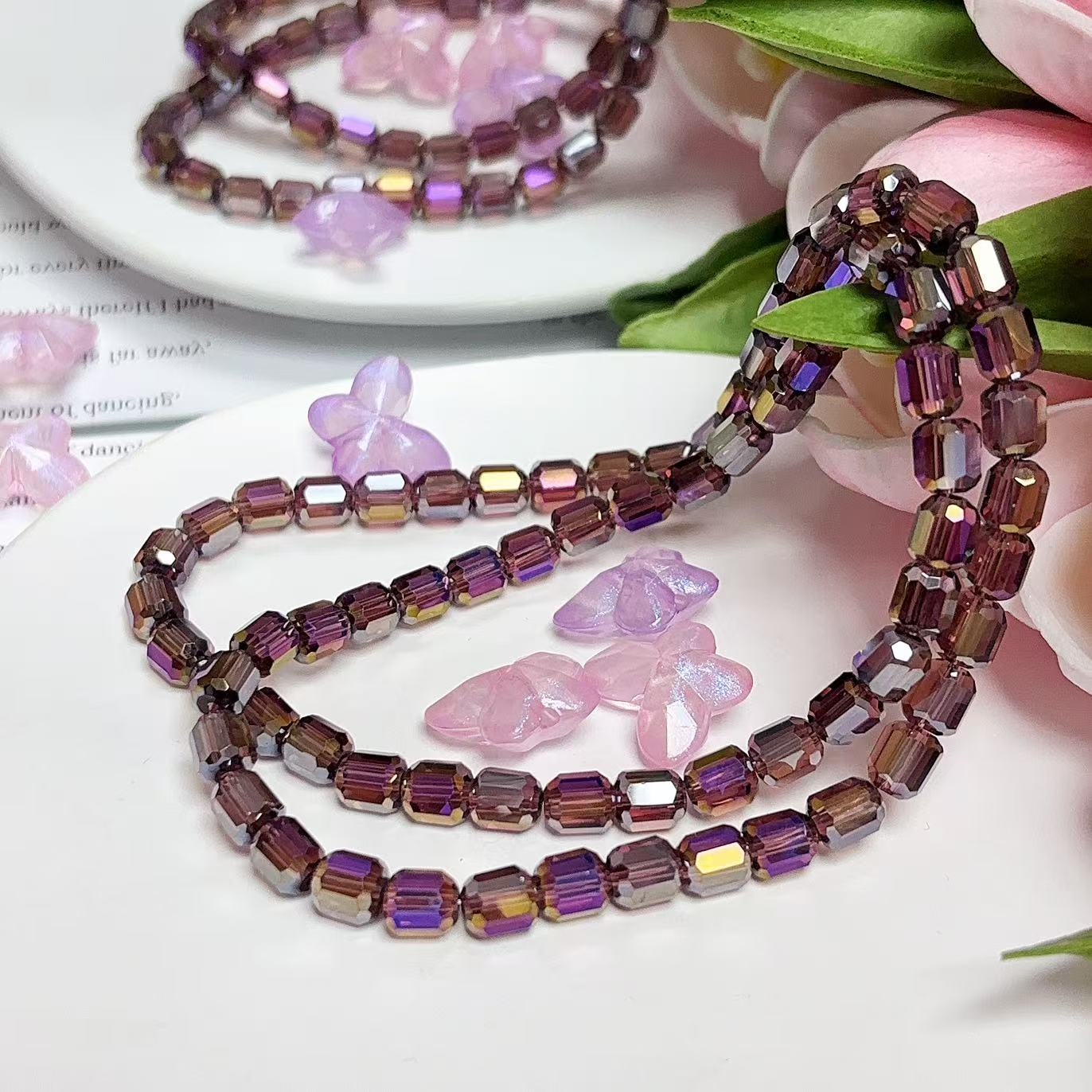 0.22 たる形ビーズ| カラーメッキ、明るい (4MM&6MM)