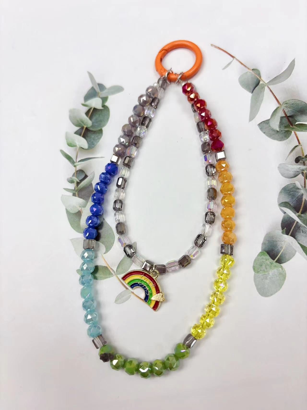 0.004|NEW とても素敵な混合ガラスのスマホストラップ